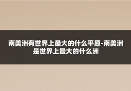 南美洲有世界上最大的什么平原-南美洲是世界上最大的什么洲