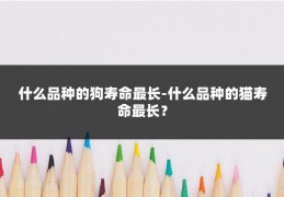 什么品种的狗寿命最长-什么品种的猫寿命最长?
