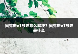 奥克斯e1故障怎么解决?奥克斯e1故障是什么