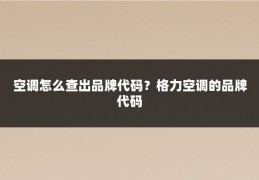 空调怎么查出品牌代码？格力空调的品牌代码