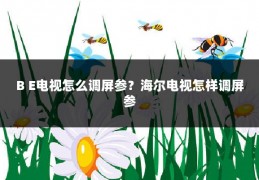 B E电视怎么调屏参?海尔电视怎样调屏参