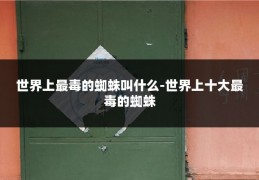 世界上最毒的蜘蛛叫什么-世界上十大最毒的蜘蛛