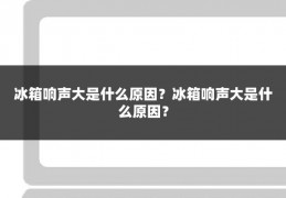冰箱响声大是什么原因?冰箱响声大是什么原因?