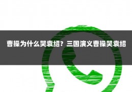 曹操为什么哭袁绍?三国演义曹操哭袁绍