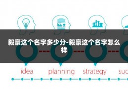 毅豪这个名字多少分-毅豪这个名字怎么样