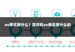 av男优做什么？游戏机av线是做什么的