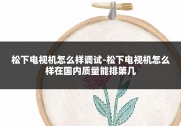 松下电视机怎么样调试-松下电视机怎么样在国内质量能排第几