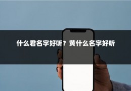 什么君名字好听?黄什么名字好听