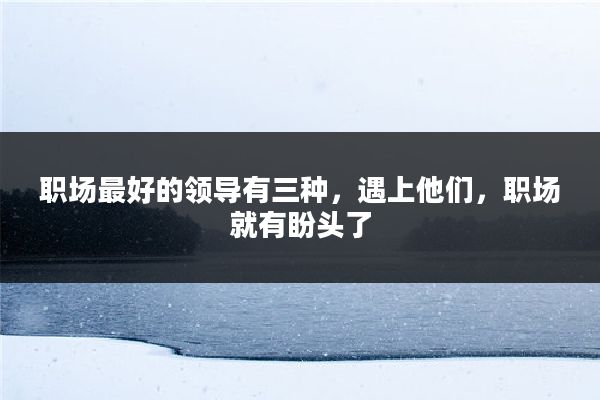 职场最好的领导有三种，遇上他们，职场就有盼头了