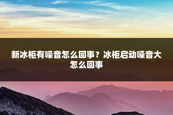 新冰柜有噪音怎么回事?冰柜启动噪音大怎么回事