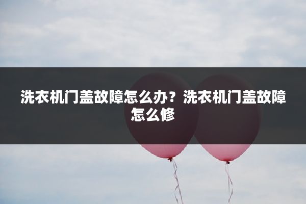洗衣机门盖故障怎么办?洗衣机门盖故障怎么修