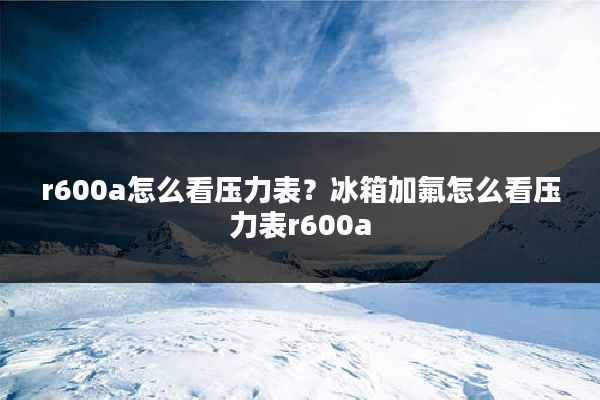 r600a怎么看压力表?冰箱加氟怎么看压力表r600a