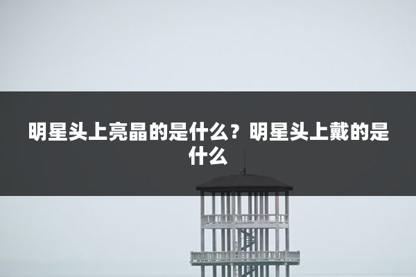 明星头上亮晶的是什么?明星头上戴的是什么