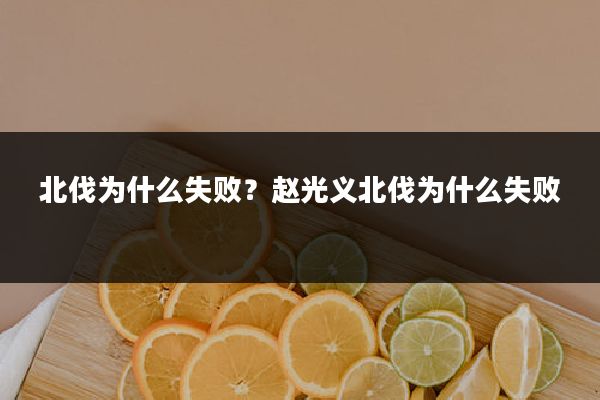 北伐为什么失败?赵光义北伐为什么失败