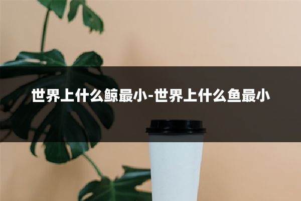 世界上什么鲸最小-世界上什么鱼最小