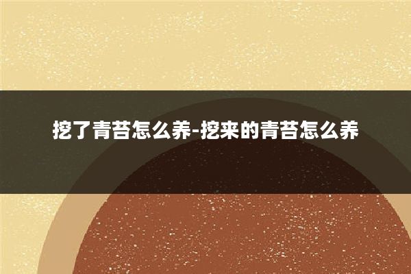 挖了青苔怎么养-挖来的青苔怎么养