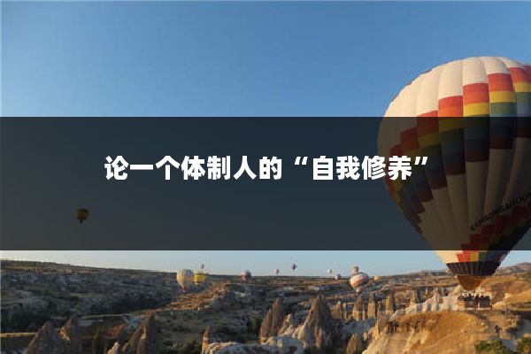 论一个体制人的“自我修养”