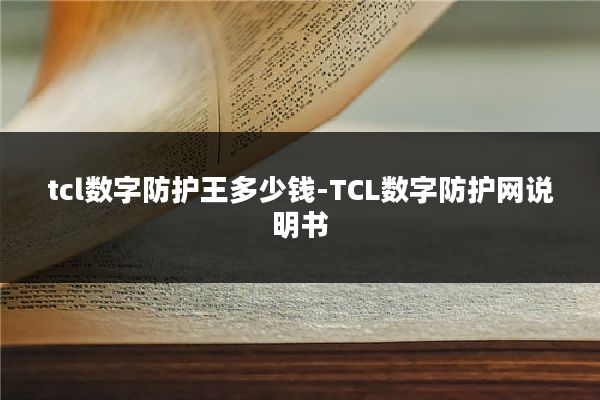 tcl数字防护王多少钱-TCL数字防护网说明书