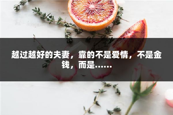 越过越好的夫妻，靠的不是爱情，不是金钱，而是……