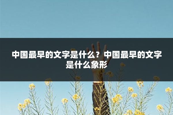 中国最早的文字是什么?中国最早的文字是什么象形