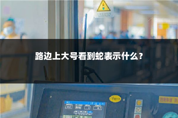 路边上大号看到蛇表示什么？