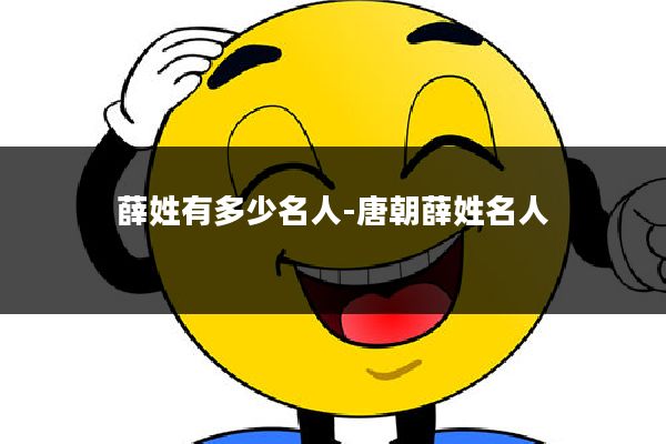 薛姓有多少名人-唐朝薛姓名人