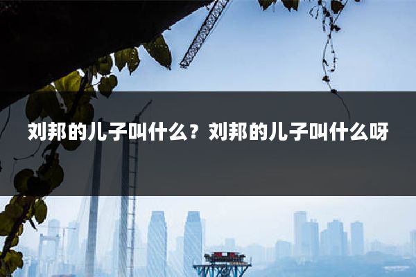 刘邦的儿子叫什么？刘邦的儿子叫什么呀