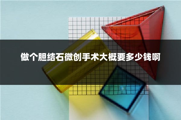 做个胆结石微创手术大概要多少钱啊