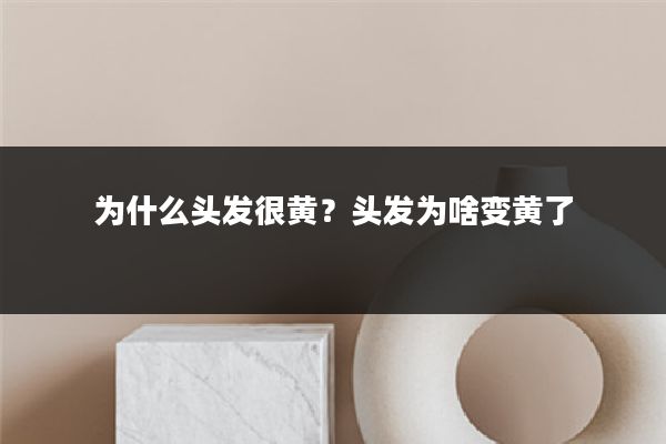 为什么头发很黄?头发为啥变黄了