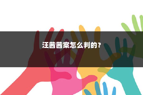 汪茜茜案怎么判的？