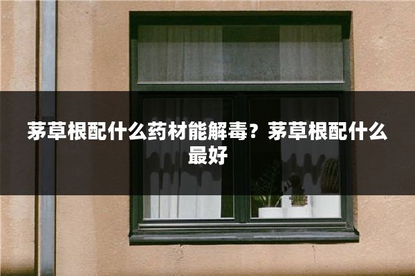 茅草根配什么药材能解毒？茅草根配什么最好