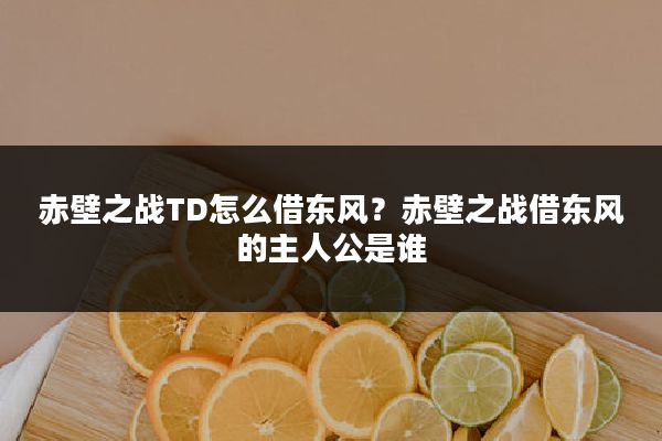 赤壁之战TD怎么借东风?赤壁之战借东风的主人公是谁