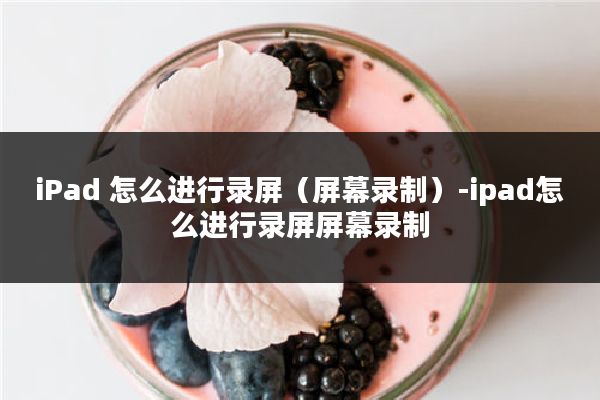 iPad 怎么进行录屏（屏幕录制）-ipad怎么进行录屏屏幕录制