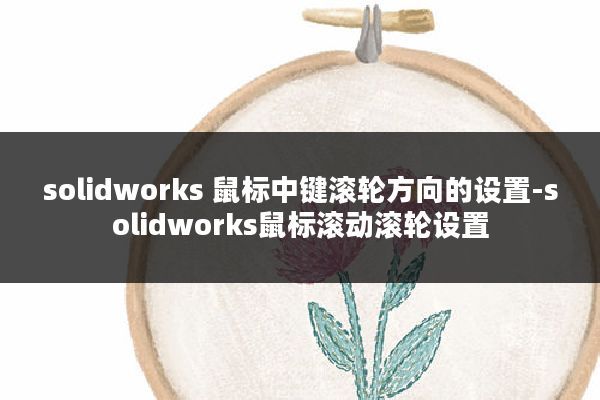 solidworks 鼠标中键滚轮方向的设置-solidworks鼠标滚动滚轮设置