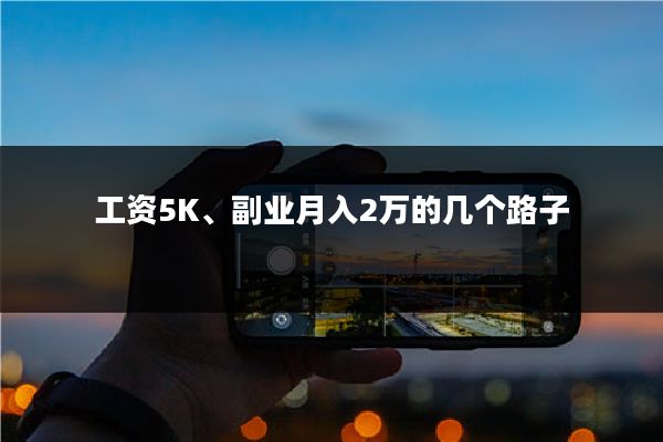 工资5K、副业月入2万的几个路子