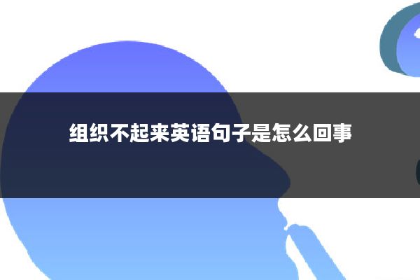 组织不起来英语句子是怎么回事