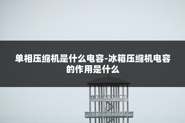 单相压缩机是什么电容-冰箱压缩机电容的作用是什么