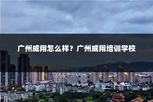 广州威翔怎么样？广州威翔培训学校