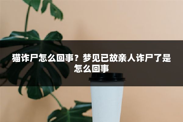 猫诈尸怎么回事？梦见已故亲人诈尸了是怎么回事