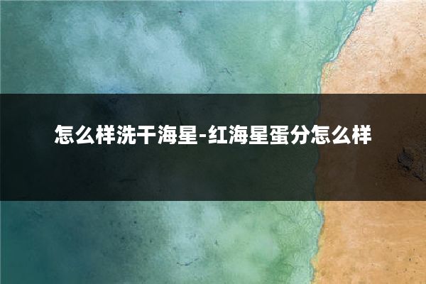 怎么样洗干海星-红海星蛋分怎么样