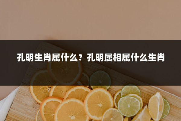 孔明生肖属什么?孔明属相属什么生肖