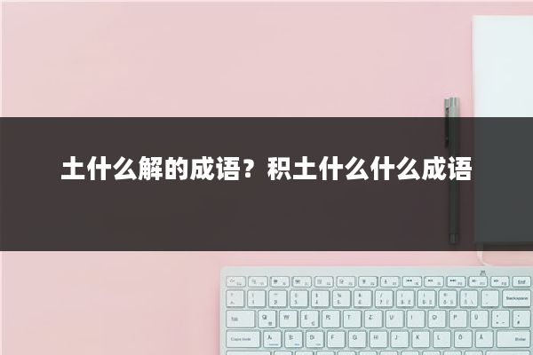 土什么解的成语?积土什么什么成语