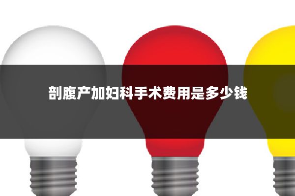 剖腹产加妇科手术费用是多少钱