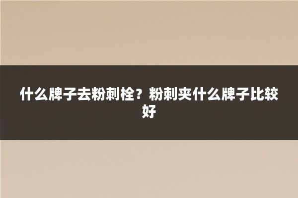 什么牌子去粉刺栓?粉刺夹什么牌子比较好