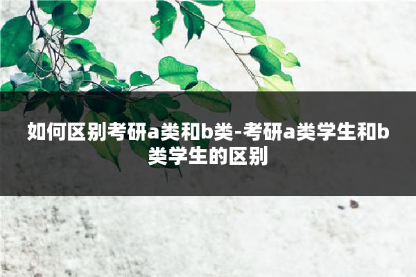 如何区别考研a类和b类-考研a类学生和b类学生的区别
