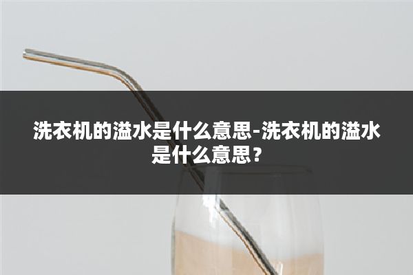 洗衣机的溢水是什么意思-洗衣机的溢水是什么意思？