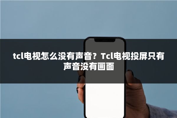 tcl电视怎么没有声音？Tcl电视投屏只有声音没有画面