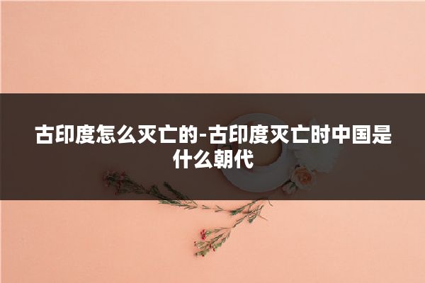 古印度怎么灭亡的-古印度灭亡时中国是什么朝代