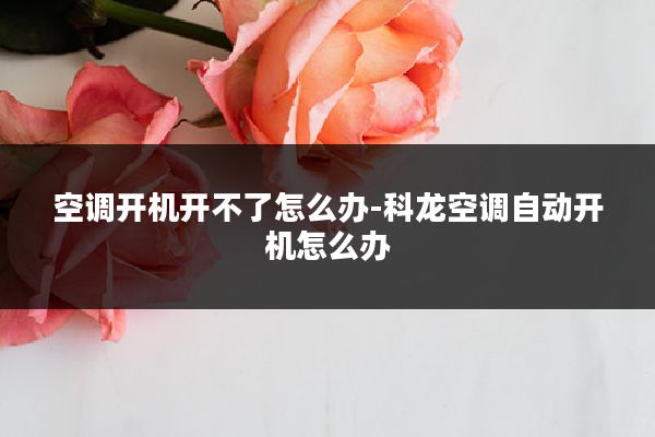 空调开机开不了怎么办-科龙空调自动开机怎么办