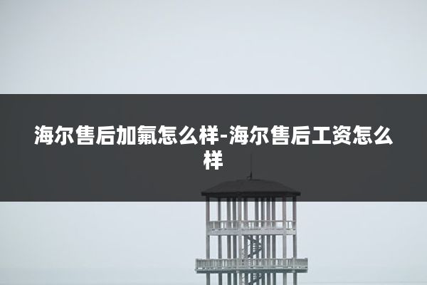 海尔售后加氟怎么样-海尔售后工资怎么样